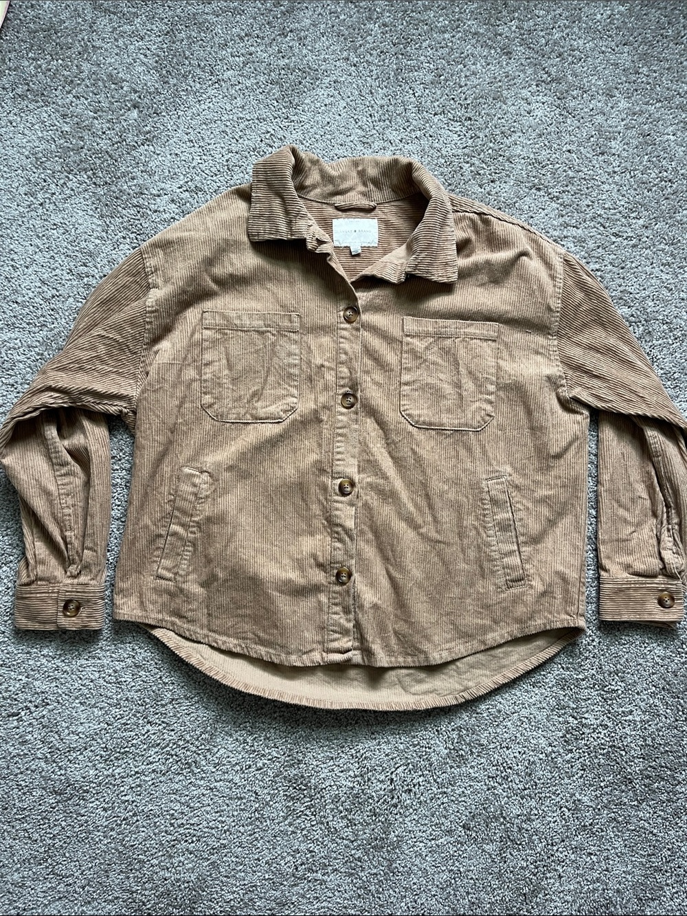 Lucky Brand Beige Corduroy Shirt Jacket
